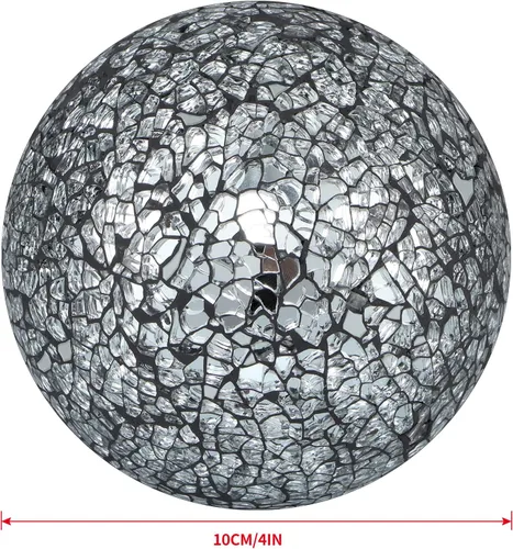 Vista 3 de MDLUU Orbes decorativos de 4 pulgadas, bolas de esfera de mosaico, bolas de centro de mesa para cuencos, jarrones, decoración de mesa de comedor