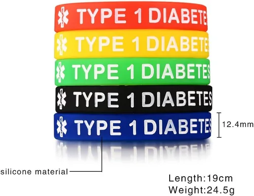 Vista 6 de XUANPAI Paquete de 5 pulseras de goma de silicona deportiva de alerta de emergencia médica para hombres, mujeres y niños