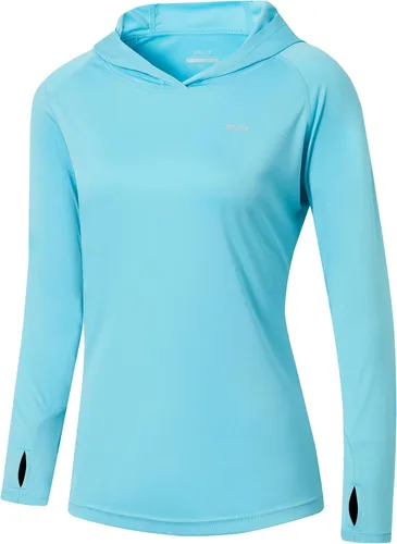 Vista 29 de Willit - Sudadera con capucha y protección solar FPU 50+ para mujer, camiseta de manga larga con FPS, ligera, para exteriores, senderismo, pesca
