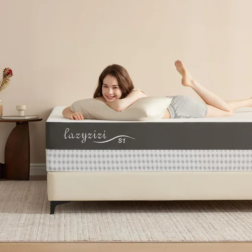 Vista 10 de Lazyzizi - Colchón individual, espuma viscoelástica sin fibra de vidrio, cama de 10 pulgadas