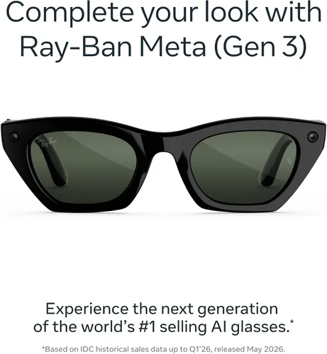 Vista 2 de Meta Ray-Ban (Gen 3) Zena Negro brillante/verde grafito