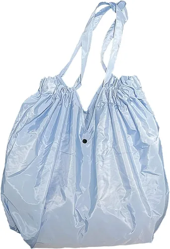Vista 8 de Bolsa de compras plegable, bolsa de comestibles reutilizable con asa, lavable y ligera bolsa grande para picnic, viajes, campamento, compras (gris)