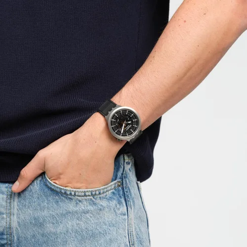 Vista 4 de Swatch Big Bold Irony Lacado Unisex Reloj Casual Plástico Negro Automático Impermeable Oscuro Irony