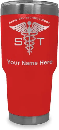 Vista 19 de LaserGram Vaso aislado al vacío de 20 onzas, ST Surgical Technologist, grabado personalizado incluido (gris)