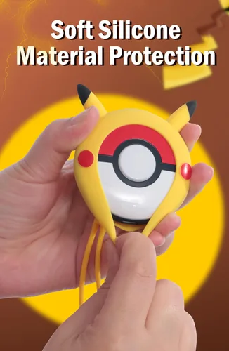 Vista 6 de Funda de silicona para Pokémon GO Plus +, funda protectora para Pokémon GO Plus + 2023 con correa para la muñeca - Amarillo