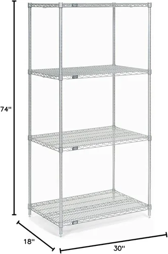Vista 10 de Global Industrial Estantería de alambre cromado, 30 pulgadas de ancho x 18 pulgadas de profundidad x 74 pulgadas de alto