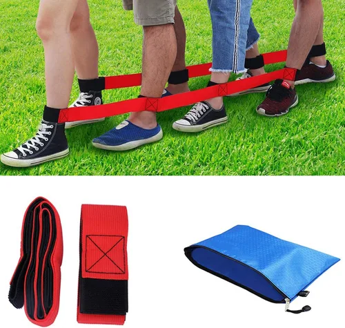 Vista 8 de Bandas de carreras de 4 patas, cuerda de amarre de carreras de 4 patas, colorida y duradera y firme elástica para niños y adultos, relevos