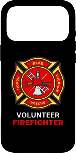 Vista 22 de Funda para iPhone 16 con logotipo de bomberos voluntarios con símbolo de bombero