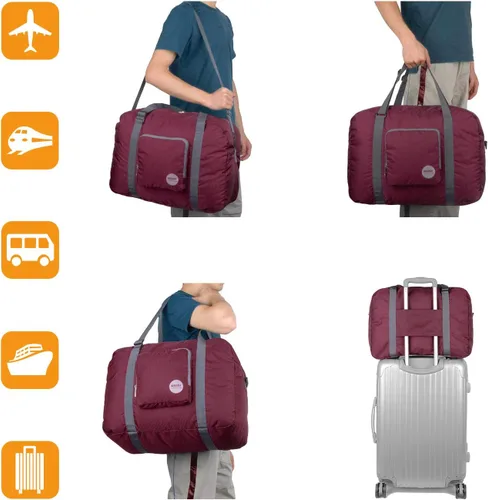 Vista 6 de WANDF - Bolsos de lona plegable en tamaños de 16 a 22 pulgadas y con volúmenes de entre 5.28 a 13.2 galones para viajar, llevar al gimnasio