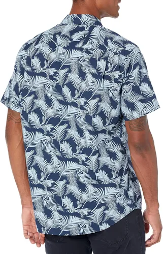 Vista 3 de Tienda Essentials - Camisa para hombre, manga corta, de ajuste regular, estampada
