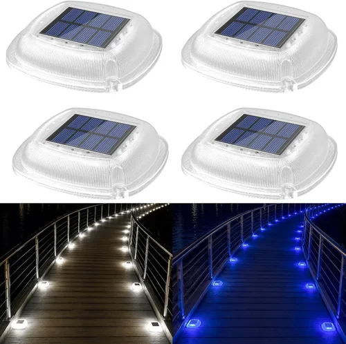 Vista 15 de Lacasa Solar Deck Lights, 4 Pack Dock Step Driveway Pathway Garden Lights Cool White & Warm White