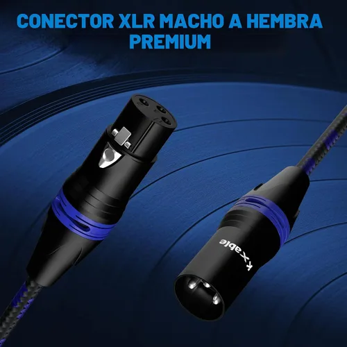 Vista 5 de XLR Cable de micrófono de 4 pies (paquete de 2, multicolor), cable de conexión de micrófono equilibrado de 3 pines macho a hembra, trenzado