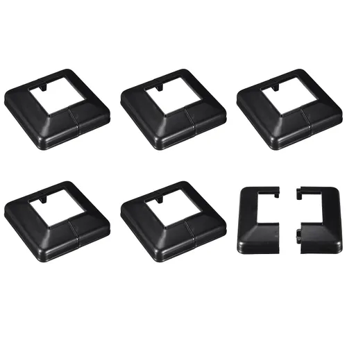 Vista 14 de uxcell Falda para poste, 4 piezas de 1.614 x 1.614 in/1.61 x 1.61 pulgadas, estilo dividido, cubierta de base de poste para valla, escalera