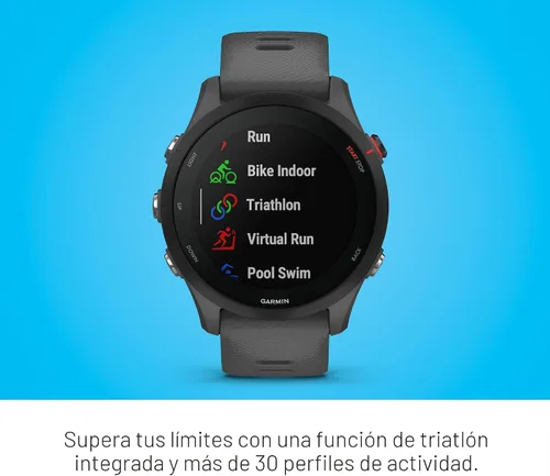 Vista 5 de Garmin Forerunner® 255, reloj inteligente GPS para correr, información avanzada, batería de larga duración, gris pizarra