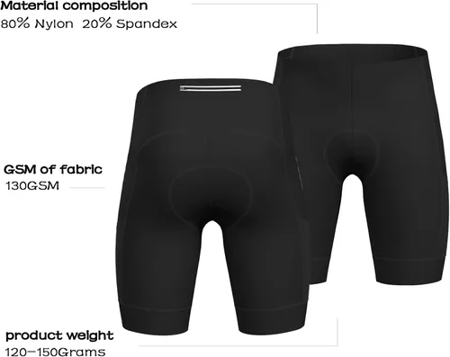 Vista 4 de Wulibike Pantalones cortos de bicicleta acolchados para hombre, pantalones cortos de bicicleta para hombre, acolchados de gel con bolsillos