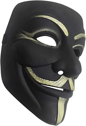 Vista 3 de Máscara V para vendetta - Máscara de fiesta anónimo de Guy Fawkes para cosplay