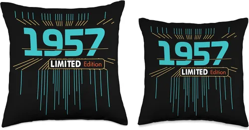 Vista 3 de Retro Gaming 1957 Limited Edition Birthday 1957 Men Woman Throw Pillow