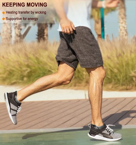 Vista 8 de BULLIANT Calcetines de correr para hombre, 6 pares, calcetines de tobillo que no se ven transpirables, absorben para hombres y mujeres, suela