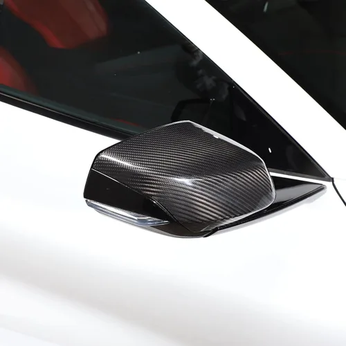 Vista 4 de Sideview - Tapas de espejo compatibles con Corvette C8 Stingray Z06 2020-2025 Accesorios de decoración exterior de automóvil de fibra de carbono