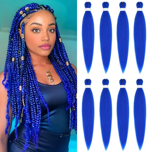Vista 99 de 8 paquetes de extensiones preestiradas - 16 pulgadas de cabello trenzado premium, 55G/paquete, sin picazón, fijación en agua caliente, textura Perm