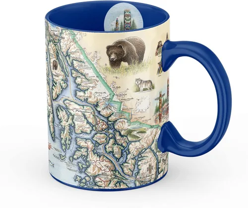 Vista 21 de Taza de cerámica con mapa de 1000 islas de Xplorer Maps (16oz) – Taza de café libre de BPA para bebidas frías y calientes – Perfecta para oficina