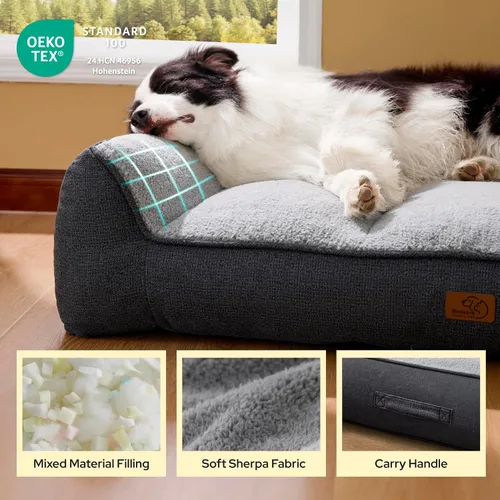 Vista 5 de Bedsure SupportMax® - Camas ortopédicas extra gruesas para perros de tamaño Negro