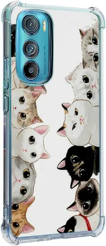 Vista 29 de Funda para Motorola Edge 2022, diseño de flores de mariposa azul, rosa, protección contra caídas, a prueba de golpes, funda protectora de cuerpo