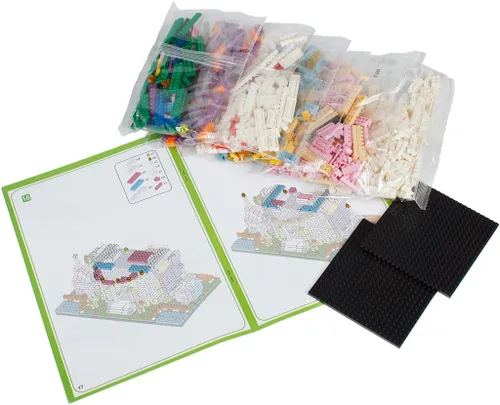 Vista 3 de Larcele 988 Piezas Micro Bloques de Construcción Mini Puzzle Building Toy Ladrillos KLJM-02 (castillo de princesa)