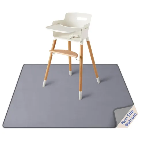 Vista 14 de Blissful Diary - Alfombrilla para debajo de la silla alta, 50.4 x 50.4 pulgadas, lavable, antideslizante, protectora contra salpicaduras, rosa claro