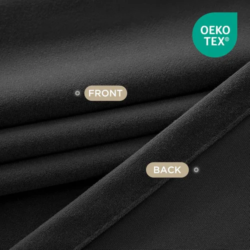 Vista 6 de Joydeco Cortinas de terciopelo negro de 72 pulgadas de largo, 2 paneles, cortinas opacas de lujo con bolsillo para barra, cortinas de ventana