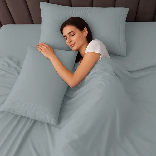 Vista 63 de LUX Décor - Juego de sábanas Twin de microfibra ultrasuave de 3 piezas con sábana encimera, sábana bajera de 16 pulgadas de profundidad y funda