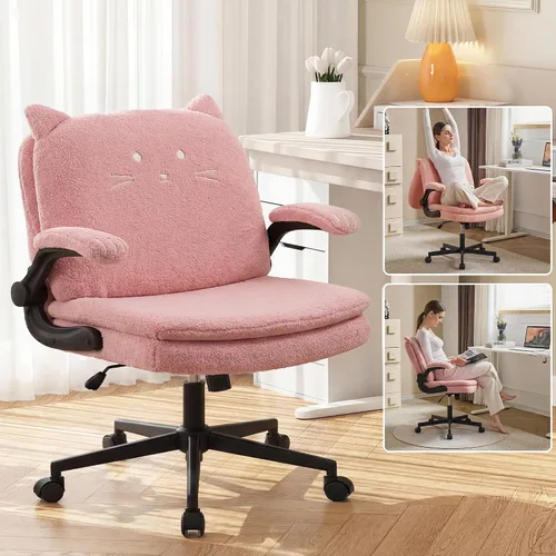 Vista 9 de IPKIG Criss Cross - Silla de oficina con ruedas y brazos abatibles, forro Negro