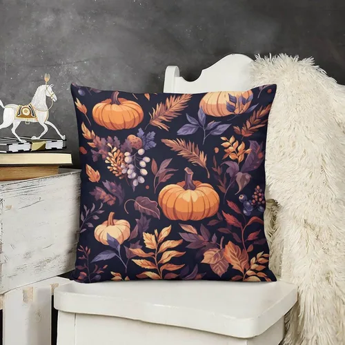 Vista 9 de Fundas cuadradas decorativas de Acción de Gracias, diseño de pájaros, flores, decoración del hogar, 12 x 12 pulgadas, otoño, Acción de Gracias