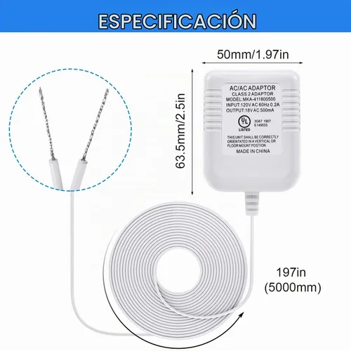 Vista 3 de Hotop Adaptador de corriente compatible con el timbre Nest Hello Video
