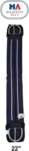 Vista 2 de Majestic Ally Hebillas de neopreno de acero inoxidable para cincha recta, color negro, 22 pulgadas, 26 pulgadas, 30 pulgadas y 34 pulgadas