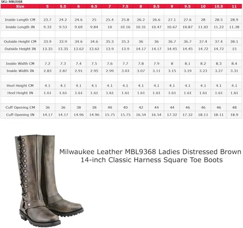 Vista 3 de Botas de piel con arnés y cordones completos, clásicas para mujer de Milwaukee Leather.