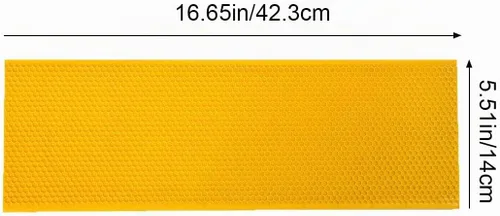 Vista 3 de BeeCastle 10 hojas de base con marco de colmena amarilla recubierta de cera de abejas, hojas de base enceradas, base mediana de 5-5/8 pulgadas