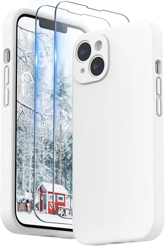 Vista 33 de SURPHY Compatible con iPhone 14 Funda con protector de pantalla (protección para la cámara y forro de microfibra suave) Funda de silicona líquida