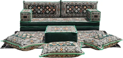 Vista 12 de arabicsofa Asiento de sofá tradicional de Oriente Medio, cojín modular hecho a mano con almohadas de respaldo