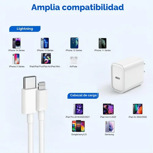 Vista 6 de Cargador rápido para iPhone, cargador de carga rápida para teléfono 14
