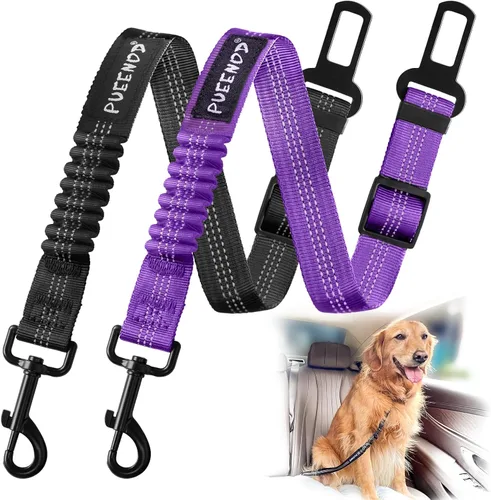 Vista 10 de 2 paquetes de cinturón de seguridad para perro ajustable para coche, cinturones de seguridad de nailon para vehículo, cinturón de seguridad
