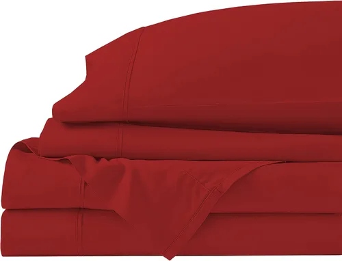 Vista 26 de Juego de cama de 5 piezas, 100% algodón egipcio de 600 hilos, fundas de almohada y sábana bajera con bolsillo extra profundo, ropa de cama suave