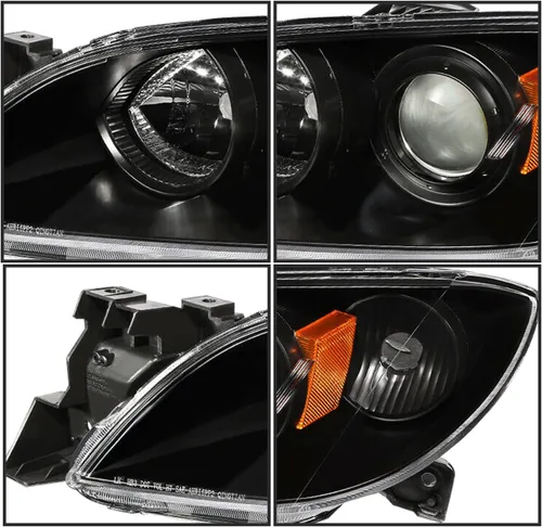 Vista 5 de Conjunto de faros delanteros compatible con Mazda 3 Sedan 2004-2009 de 4 puertas, lado del conductor y del pasajero