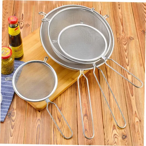 Vista 8 de Cuchara para servir alimentos, coladores finos de cocina, tamiz de harina, tamiz para hornear, colador de malla, colador de té, cuchara para freír
