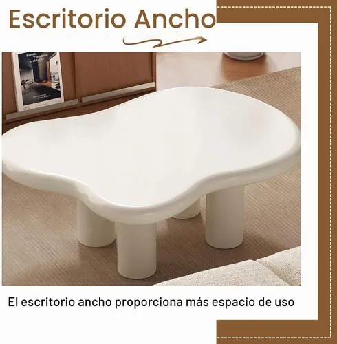 Vista 6 de Mesa auxiliar de 35.4 pulgadas, mesa central irregular moderna