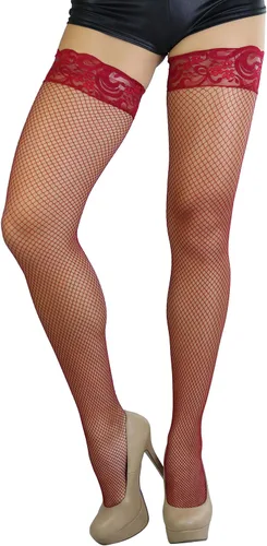 Vista 2 de ToBeInStyle Medias de red atemporales con costura trasera para mujer