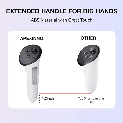 Vista 5 de APEXINNO VR Extended Controller Grips Cover and Silicone Face Cover and Anti-Leakage Nose Pad for Meta Quest 3 Accessories