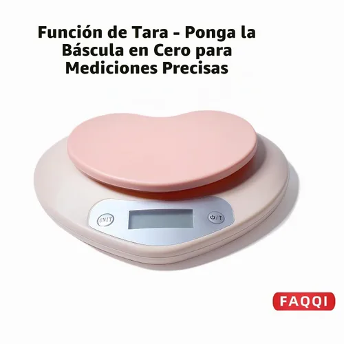 Vista 3 de Linda báscula de cocina, báscula digital para alimentos con pantalla LCD