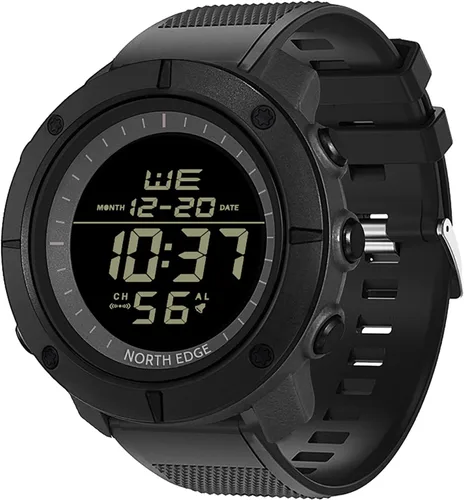 Vista 9 de NORTH EDGE Men's Watches Military Watches for Men Carbon Fiber Waterproof for Men Date Display Nylon Army Tactical Sports Minimalist Negro