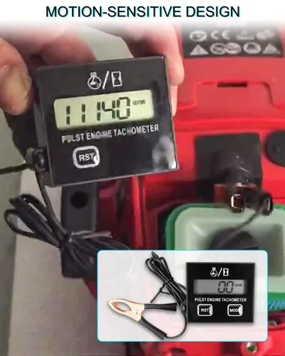 Vista 2 de Herramienta de tacómetro digital inductivo para motor pequeño RPM adecuada para motosierra, recortadora, generador, cortacésped, RV, ATV, bicicleta